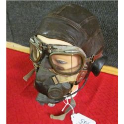 WWII Flight Helmet with goggle and Air Mask