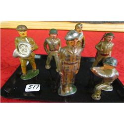 6 Antique Die Cast Toy  Soldiers