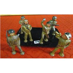 6 Antique Die Cast Toy  Soldiers