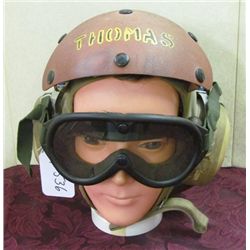 WWII Cloth Helmet and Goggles