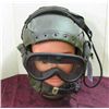 Image 1 : WWII Green Leather Flight Helmet with Goggles