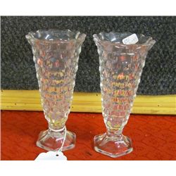 Two American Fostoria Flared Bud Vases