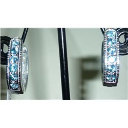 NATURAL 30.00 CTW BLUE TOPAZ EARRING .925 STERLING SILV