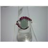 Image 1 : 23.25 CTW RUBY AND AQUAMARINE RING .925 STERLING SILVER