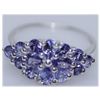 Image 1 : 13.79 CTW TANZANITE RING .925 STERLING SILVER