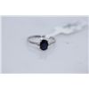 Image 1 : 9.00 CTW SAPPHIRE AND DIAMOND RING .925 STERLING SILVER
