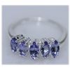 Image 1 : 9.99 CTW TANZANITE RING .925 STERLING SILVER