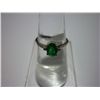 Image 1 : 8.25 CTW EMERALD AND DIAMOND RING .925 STERLING SILVER