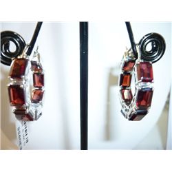46.75 CTW GARNET EARRING .925 STERLING SILVER