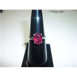 NATURAL 12.50 CTW RUBY RING .925 STERLING SILVER