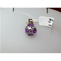 14.25 CTW AMETHYST PENDANT .925 STERLING SILVER