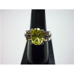 NATURAL 35.25 CTW SEMI PRECIOUS RING .925 STERLING SILV