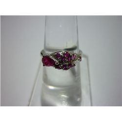 13.00 CTW RUBY RING .925 STERLING SILVER