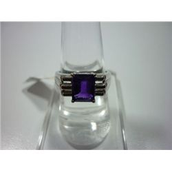 NATURAL 25.25 CTW  AMETHYST RING .925 STERLING SILVER