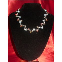 NATURAL 300.00 CTW VINE MULTICOLOR PEARL NECKLACE