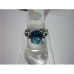 22.25 CTW BLUE TOPAZ RING .925 STERLING SILVER