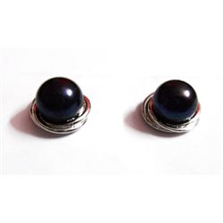 Natural 24.90 ctw Pearl Round Earrings .925 Sterling