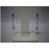 Image 1 : CZ DANGLING TEARDROP WHITE PEARL EARRINGS