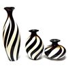 Image 1 : DECORATIVE ZEBRA CLAY CANDLE VASES SET