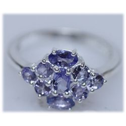 11.32 CTW TANZANITE RING .925 STERLING SILVER