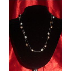 NATURAL 50.00 CTW FLOATING TRICOLOR PEARL NECKLACE