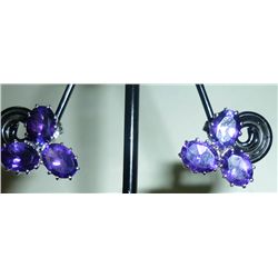NATURAL 26.50 CTW AMETHYST EARRING .925 STERLING SILVER