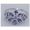 Image 1 : 9.10 CTW TANZANITE RING .925 STERLING SILVER