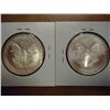 Image 2 : 1992 & 00 AMERICAN SILVER EAGLES (UNC)