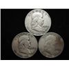 Image 1 : 1949-D,54-D & 60-D FRANKLIN HALF DOLLARS