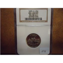 1999-D NEW JERSEY QUARTER NGC MS66 W