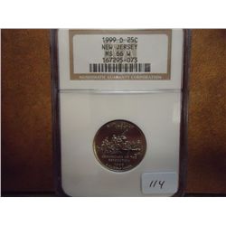 1999-D NEW JERSEY QUARTER NGC MS66 W