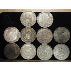 10 MEXICIAN SILVER PESOS .5140 OZ. ASW TOTAL