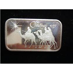 1 TROY OZ .999 FINE SILVER INGOT CHRISTMAS 1975
