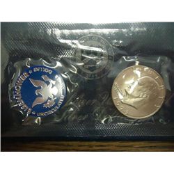 1973-S IKE SILVER DOLLAR (UNC) (BLUE PACK)