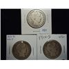 Image 1 : 1909,12-D & 15-D BARBER HALF DOLLARS