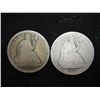 Image 1 : 1858-O & 77 SEATED LIBERTY HALF DOLLARS