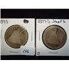 Image 1 : 1875 & 77-S SEATED LIBERTY QUARTERS