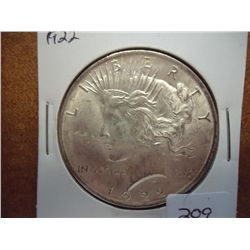 1922 PEACE SILVER DOLLAR (UNC)