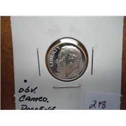 1954 SILVER ROOSEVELT DIME CAMEO PF 65