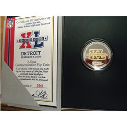 OFFICIAL SUPER BOWL XL 1 OZ. SILVER COMMEMORATIVE