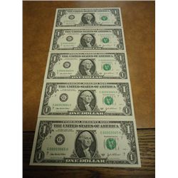 5-2003-A LOW CONSECUTIVE SERIAL #'S $1 FRN'S