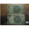 Image 2 : 2 WELL USED 25 CENT US FRACTIONAL CURRENCIES