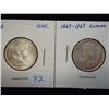 Image 1 : 1966 & 67 CANADA SILVER 25 CENTS