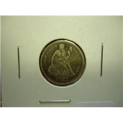 1887-S SEATED LIBERTY DIME (EXTRA FINE)