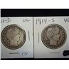 Image 1 : 1912-D & 14-S BARBER HALF DOLLARS