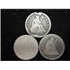 Image 1 : 1857-O, 76 & 77 SEATED LIBERTY QUARTERS