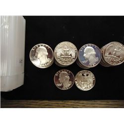 ROLL OF 40-1981-S PROOF WASHINGTON QUARTERS
