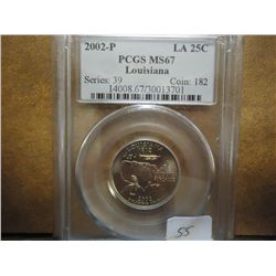 2002-P LOUISIANA QUARTER PCGS MS67