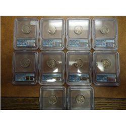 10 ASSORTED ICG BUFFALO NICKEL SLABS