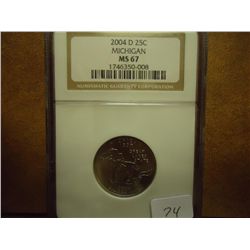 2004-D MICHIGAN QUARTER NGC MS67